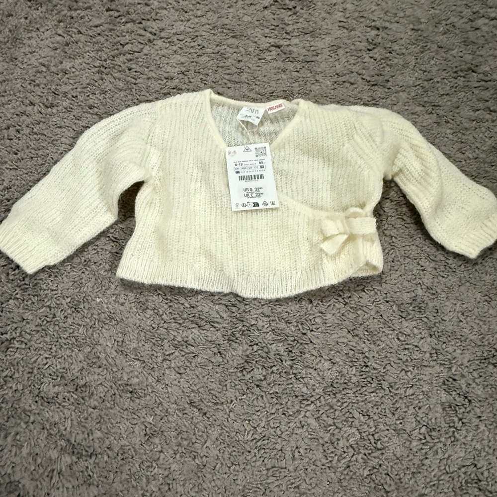 Zara Cream Knit Baby Sweater